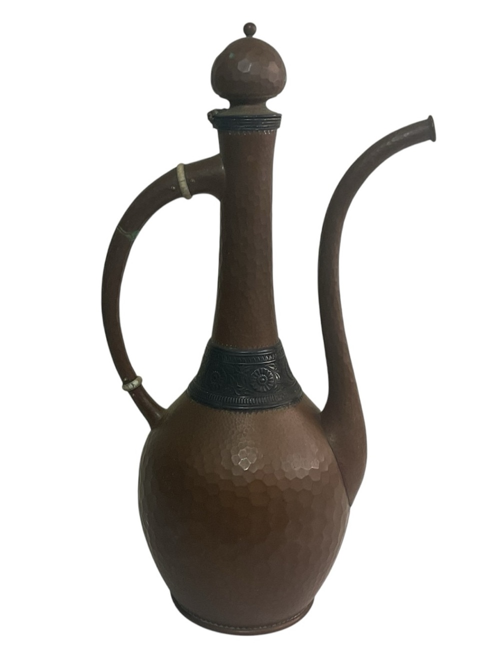 Gorham Co E40 Antique 1880-1890 Hammered Copper Mixed Metal Coffee Pot Japonisme